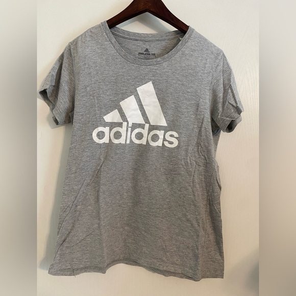 Adidas T- shirt | Color: Gray and White  | Size : Medium | - Picture 1 of 5